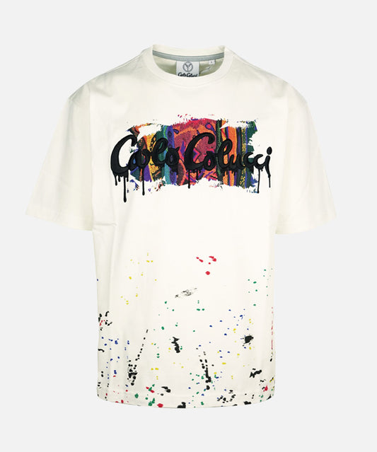 Carlo Colucci - Paint Drop T-Shirt - White